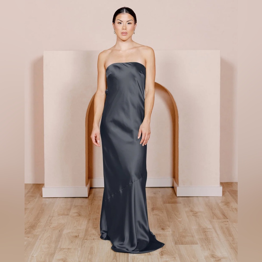 Revelry Leo Satin Dress - Black